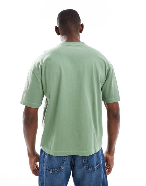Hollister short sleeve heavyweight cropped T-shirt in green