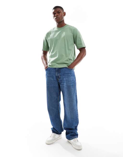 Hollister short sleeve heavyweight cropped T-shirt in green