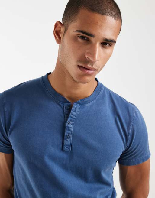 Hollister short sleeve Henley T-shirt in navy, 2 of 5