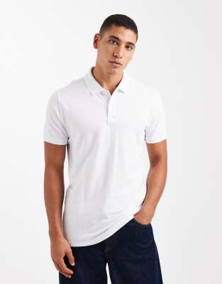 Hollister Hollister short sleeve icon logo polo in white