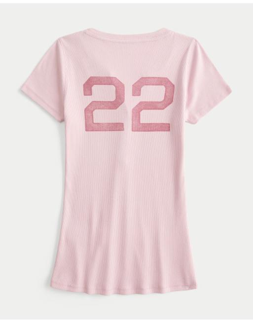 Hollister Short-sleeve logo graphic henley in matcha, 2 of 2