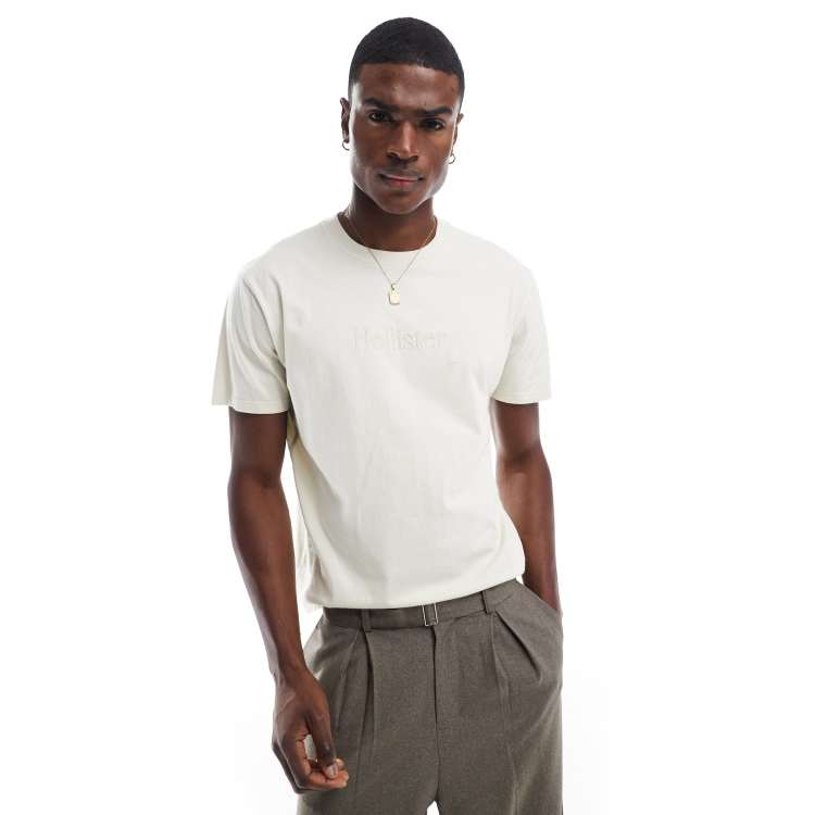 Hollister short sleeve logo surf t shirt in white ASOS