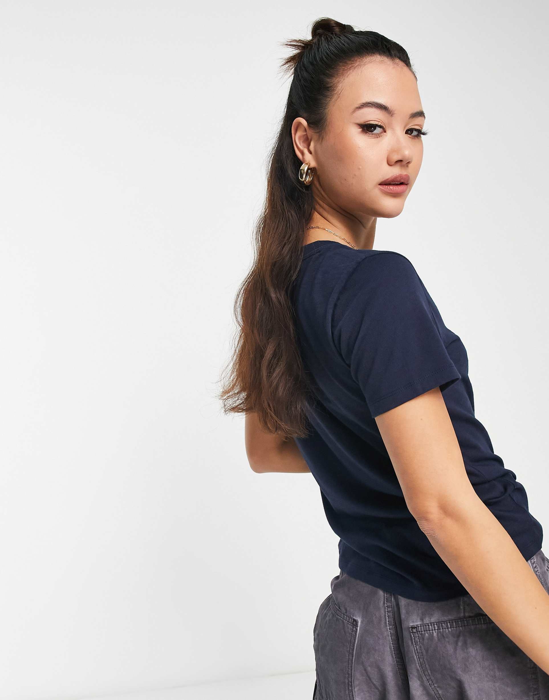 Hollister short sleeve logo t-shirt in navy