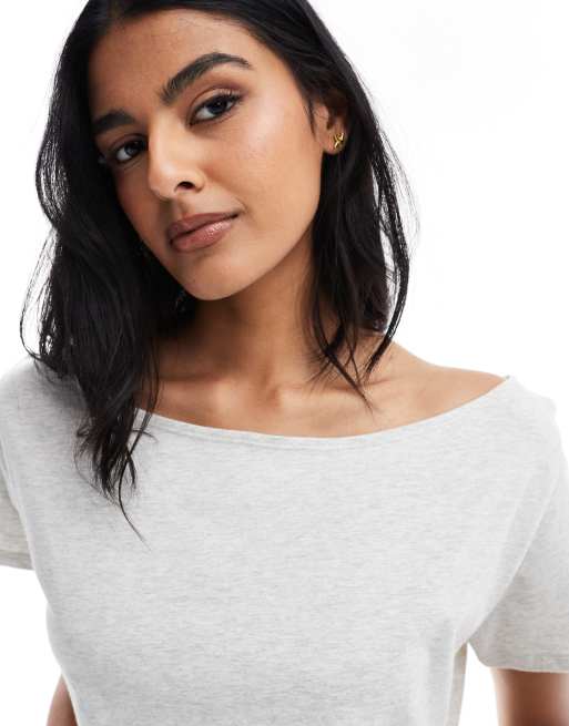 Halife Women's Off The Shoulder Top | Casual Short Sleeve T-Shirt, Stretchy Summer Blouse - View #8