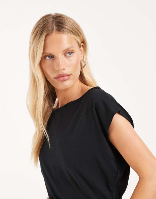 Hollister short sleeve off shoulder top in black, 2 of 4