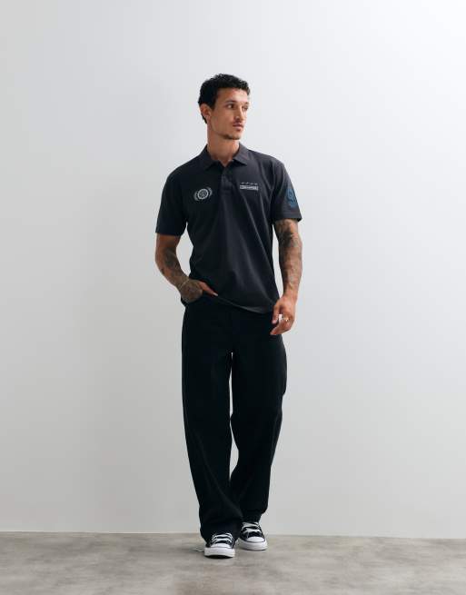 Hollister short sleeve polo in black, 2 of 5