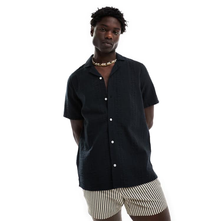 Emilio Pucci Sweater Dresses Hollister short sleeve seersucker Geometric in black ClassicfuncenterShops