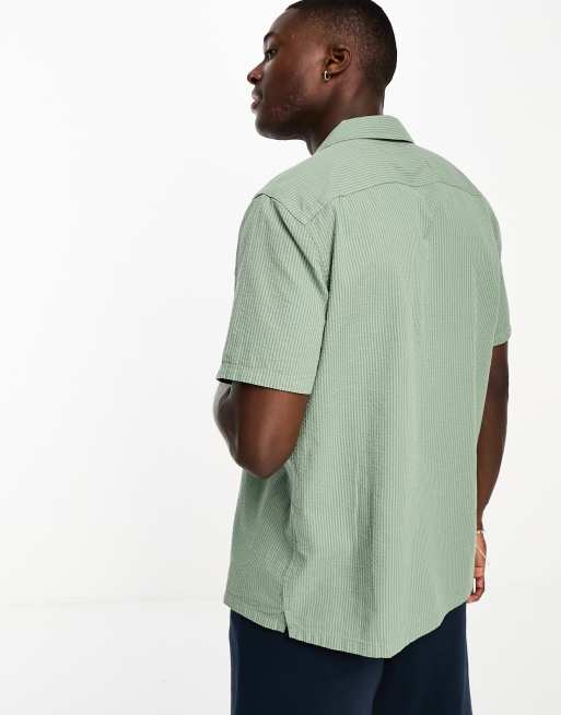 3/$20 Hollister Green Striped Button Up Shirt