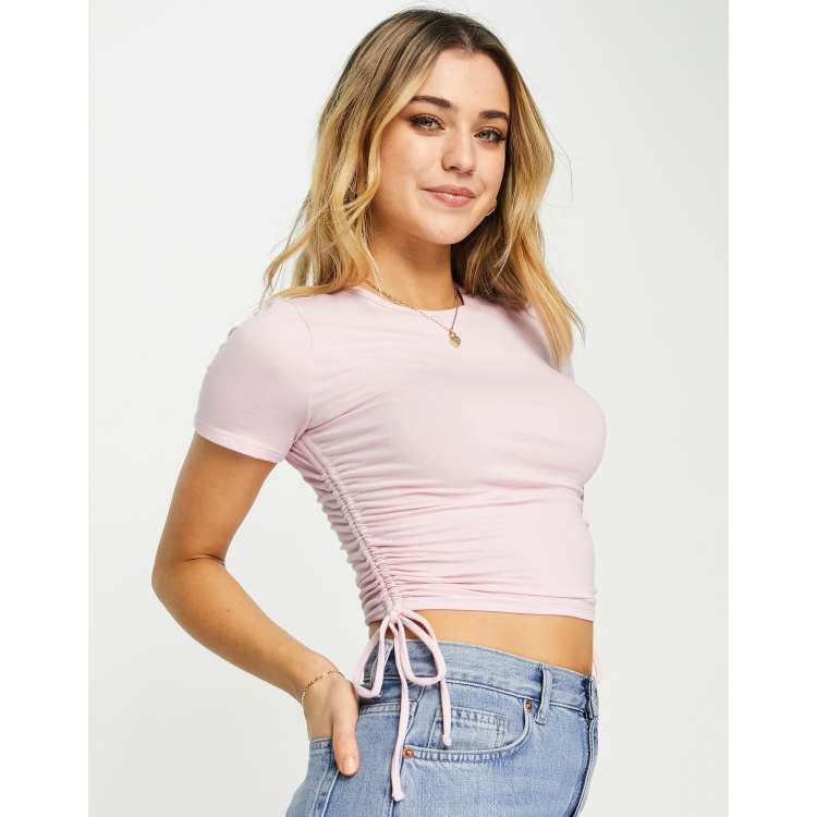 Hollister pink crop top online