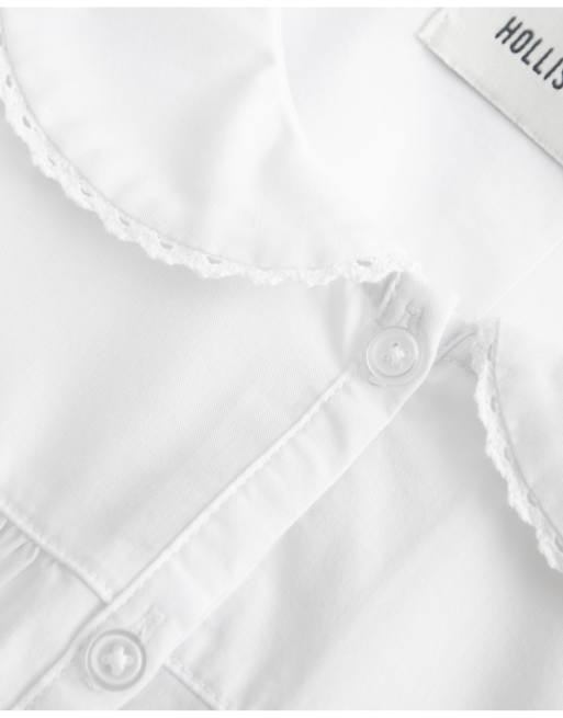Hollister Short-sleeve statement collar shirt in white, 5 of 5