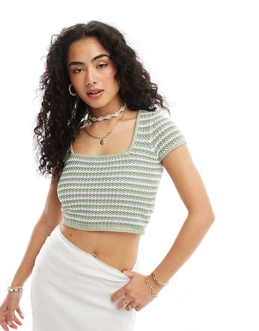 New suit female tube top puff sleeves + striped straight pants New suit female tube top puff sleeves + striped straight pants