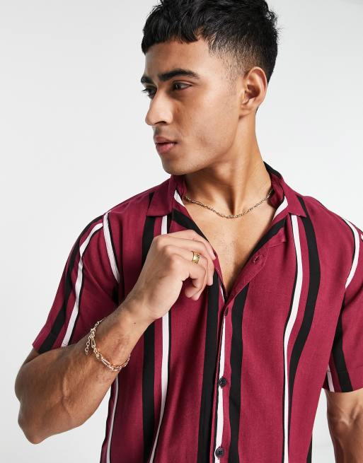 Hollister red and white striped shirt hot sale