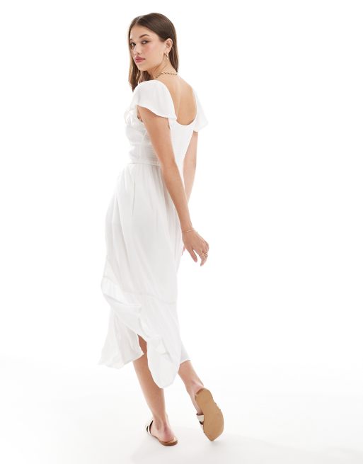 hollister white midi dress White Dresses for Women: Short & Midi White Dresses