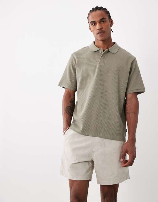 Hollister - Short van katoen- en linnenmix met elastische taille in beige, 1 van 5