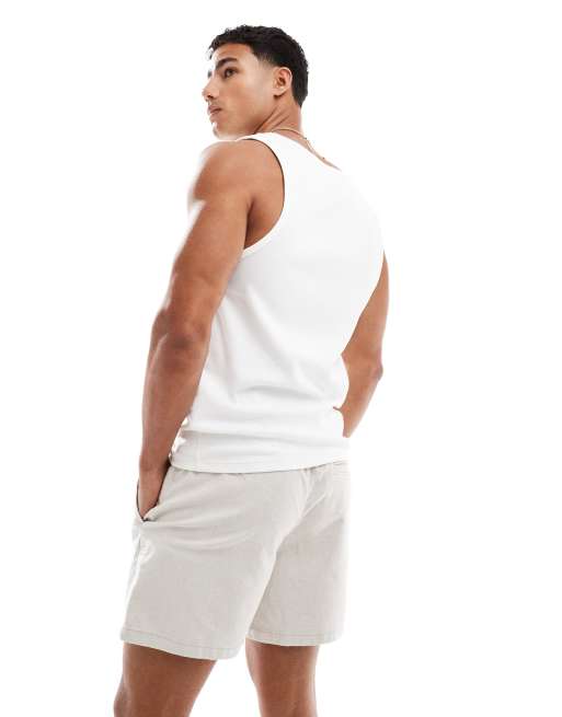 Hollister – Shorts aus strukturiertem Leinen in Beige, 5 von 5