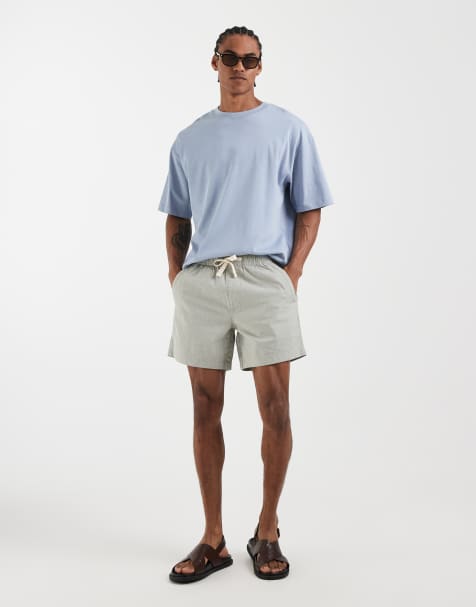 Hollister – Shorts zum Hineinschlüpfen aus Baumwoll-Leinenmix in Grün - view 1