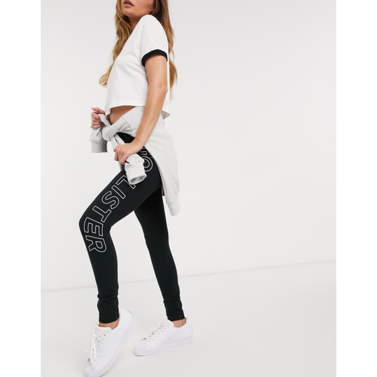 Hollister side logo leggings in black ASOS