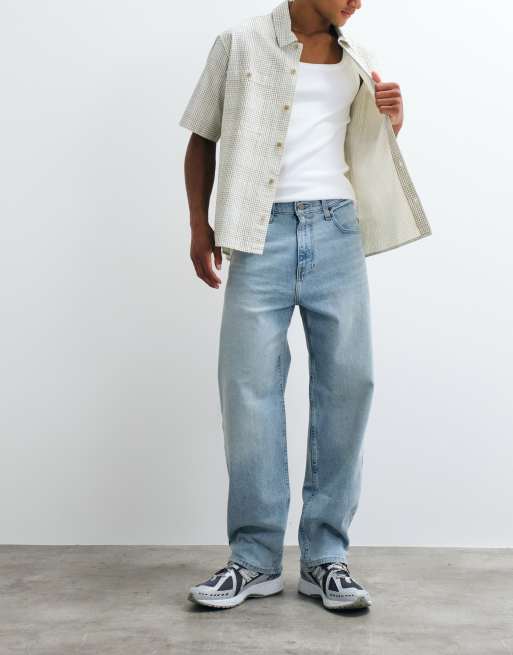 Hollister skater fit jeans in light blue, 3 of 5