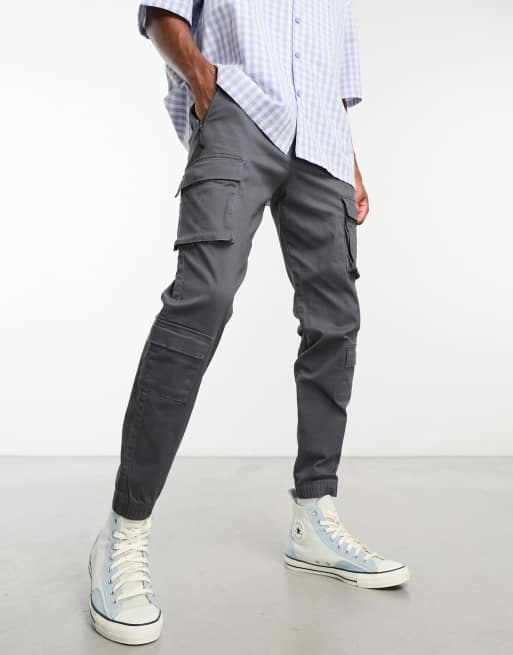 Hollister Twill 4-pocket Cargo Joggers in Grey for Men