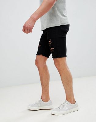 black denim shorts hollister