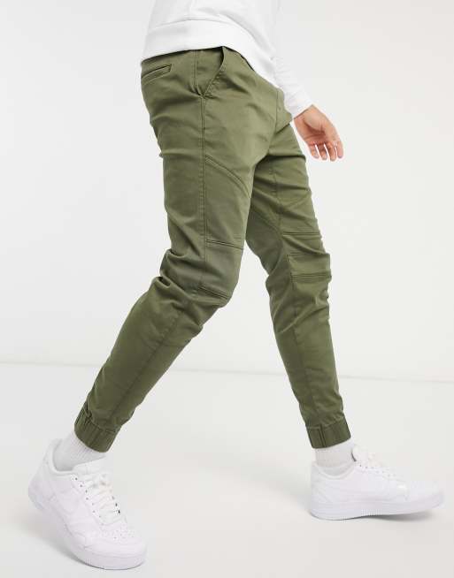 Hollister Print Logo Camo Print Skinny Joggers In Olive Green Camo, $32, Asos