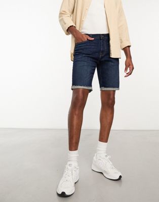 Hollister skinny fit denim shorts in dark wash