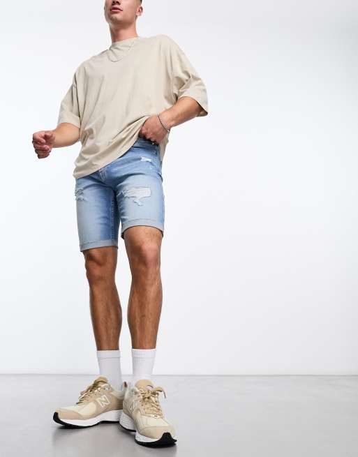 Ripped jean shorts mens hollister outlet