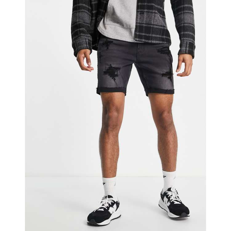 Hollister black denim shorts store