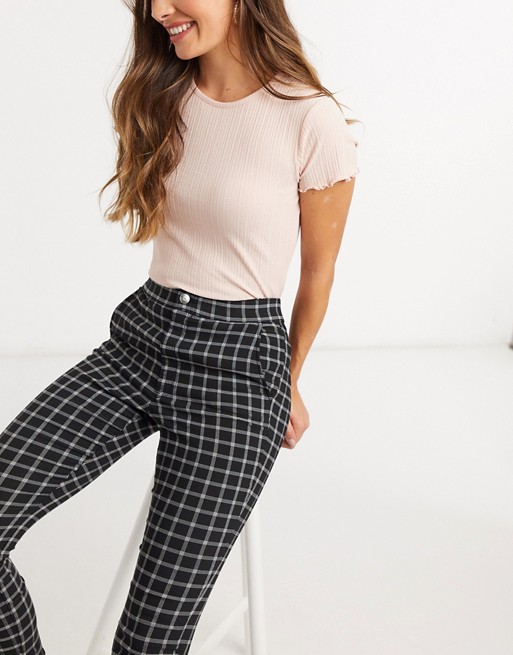Hollister skinny trousers in black plaid
