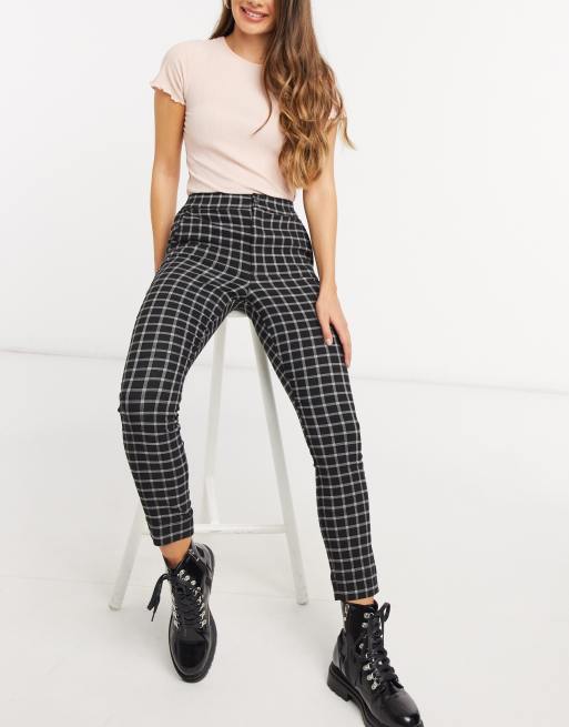 Hollister skinny trousers in black plaid