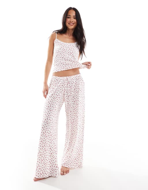Hollister sleepwear camisole top and pants set in delicate floral print