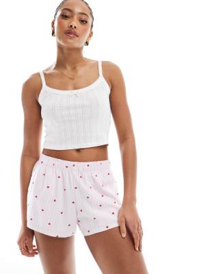 Hollister Sleepwear Low Rise Baggy Flannel Boxer Short With Logo Waistband In Red