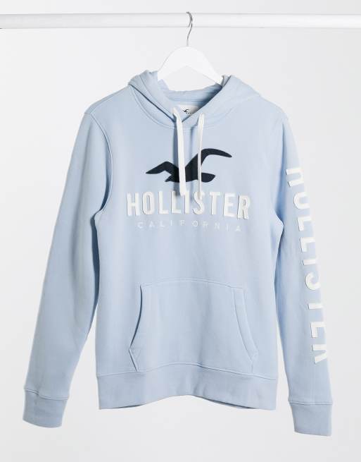 Light blue sales hollister hoodie
