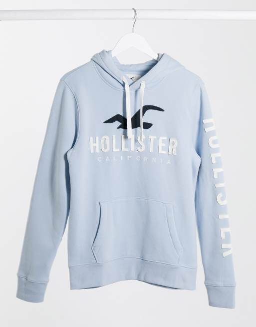 Hollister Print Logo Hoodie – FashOnFire