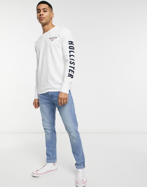 White hollister on sale long sleeve