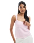 [Hollister] Hollister sleeveless tie back linen top in dusty pink L Dusty pink