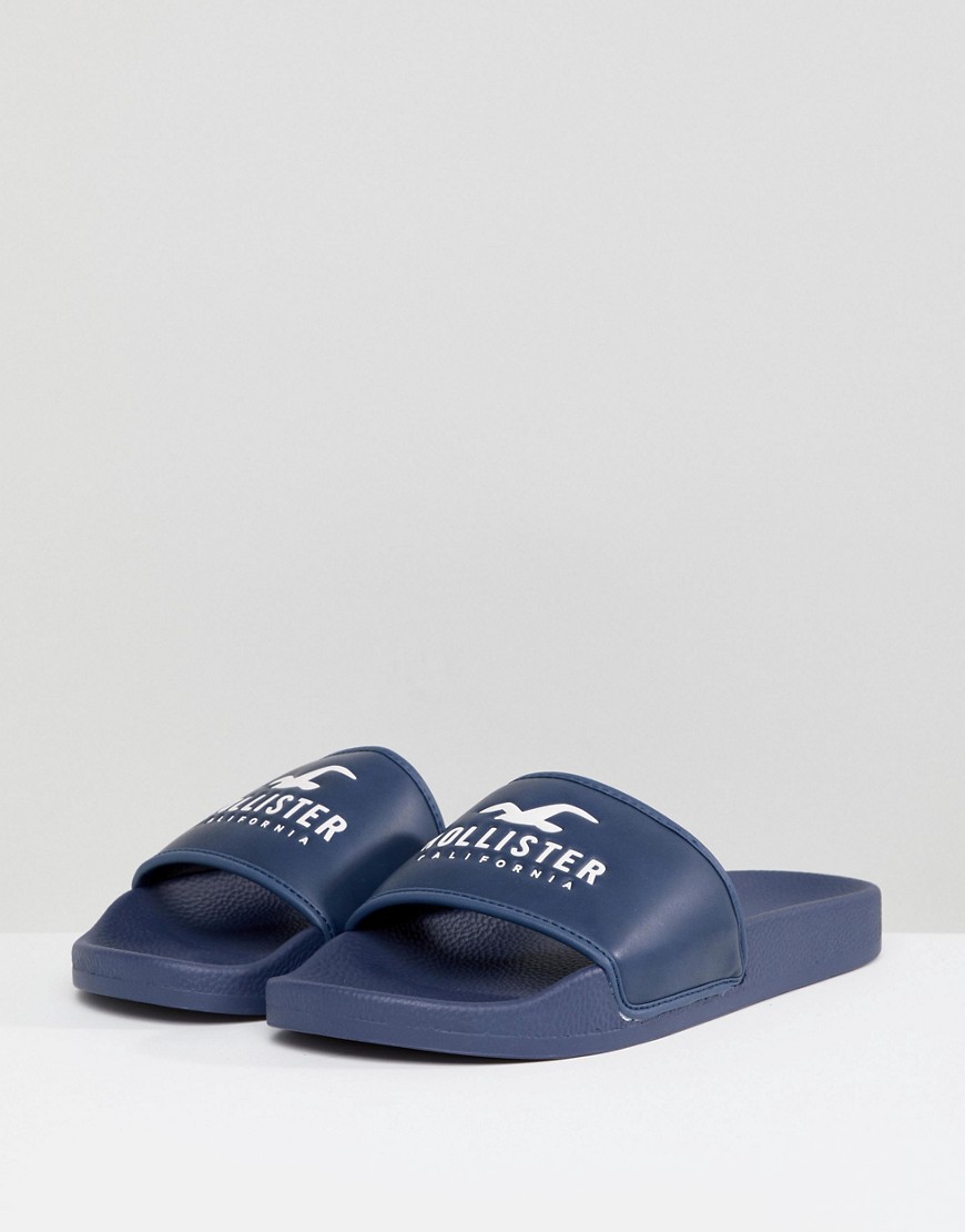Hollister - Slider con logo blu navy