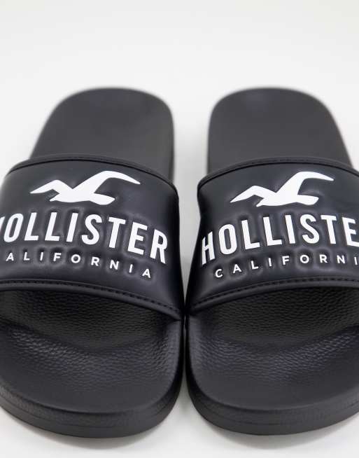 Hollister Slider in Schwarz mit Markenlogo exklusiv bei ASOS