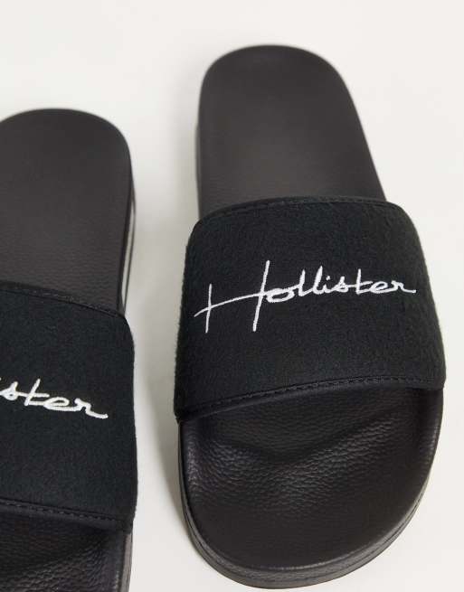 Hollister logo slide sandals sale
