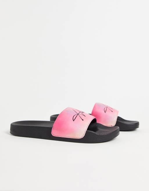 Red hollister slides best sale