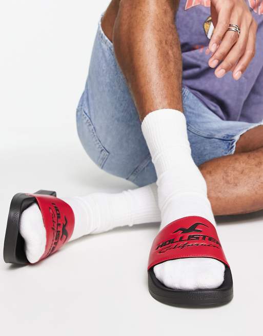 Red hollister slides new arrivals