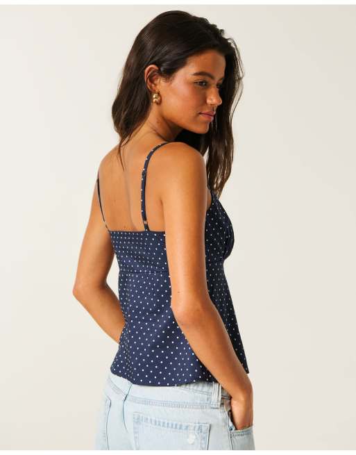 Hollister Slim cami in navy dot, 3 of 4