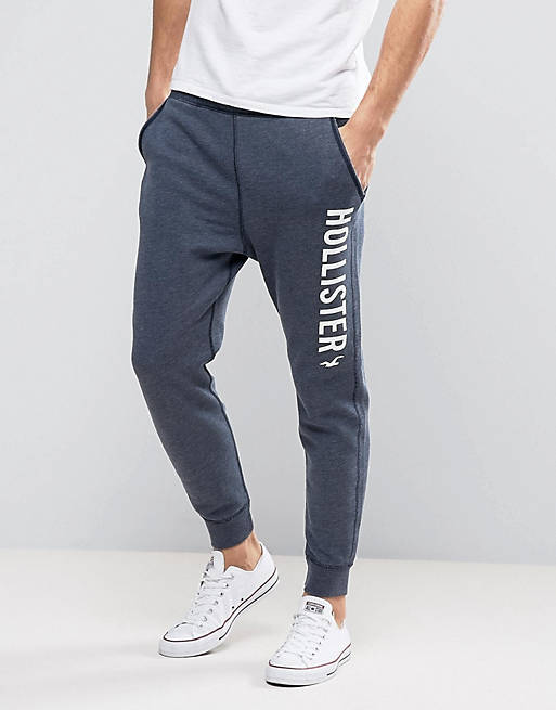 Hollister Slim Fit Cuffed Jogger Burnout in Navy
