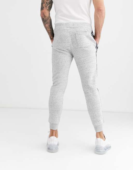 Grey cuffed best sale joggers mens