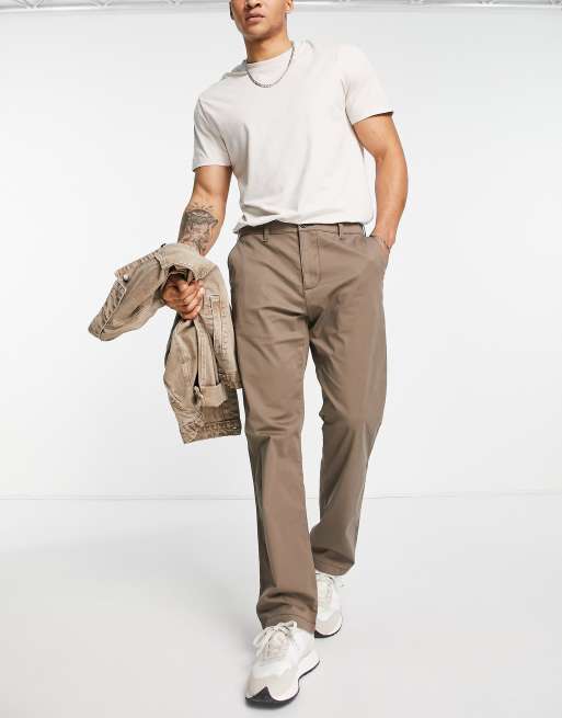 Hollister slim straight chinos in brown