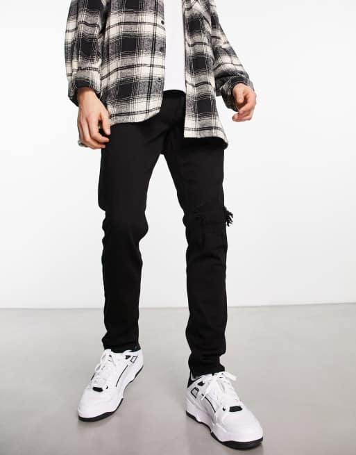 Black ripped jeans hollister store