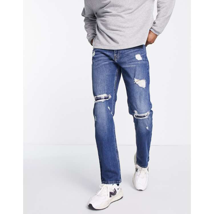 Light blue ripped jeans hollister top
