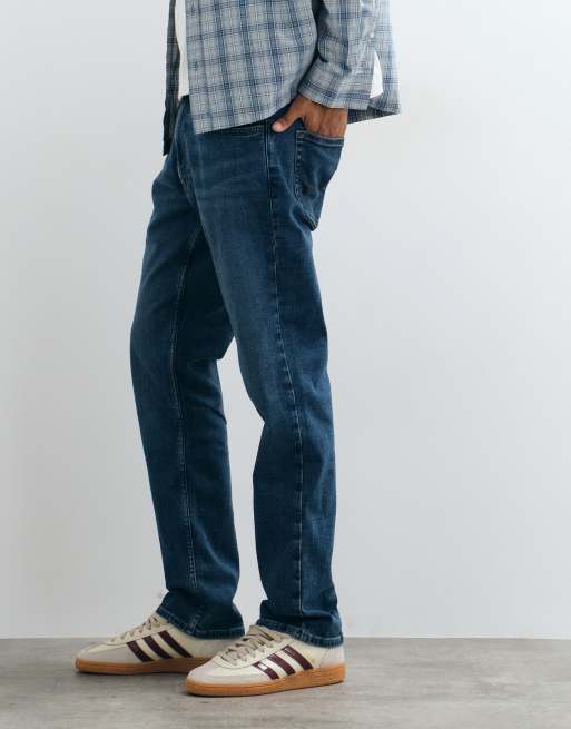 Hollister slim straight fit jeans in dark blue wash, 5 of 5