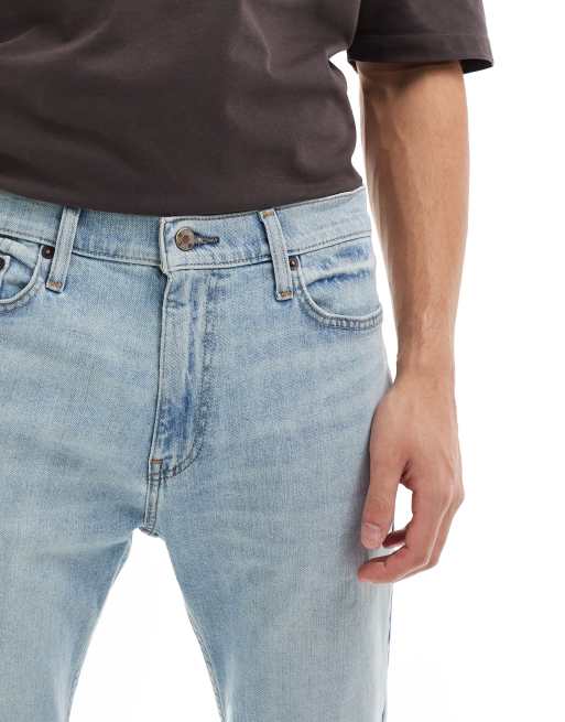 Hollister slim straight jeans in light wash blue ASOS