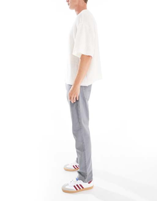 Hollister slim straight leg jean in grey ASOS